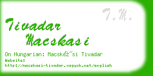 tivadar macskasi business card